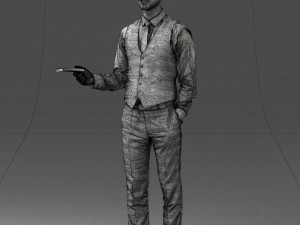 businessman with dollars 1224 3D Model
