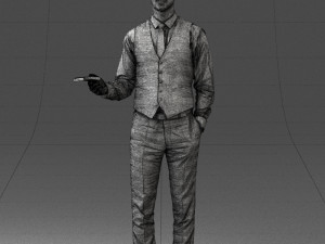 businessman with dollars 1224 3D Model