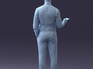 000235 Businessman in Vest Suit Holding Money 1224 3dp 3D Print Model