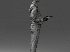 000235 Businessman in Vest Suit Holding Money 1224 3dp 3D Print Model