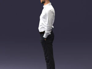 000241 Man in White Shirt and Formal Trousers 0116 3D Model