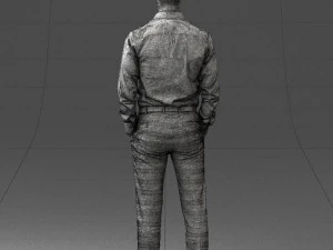 000241 Man in White Shirt and Formal Trousers 0116 3D Model