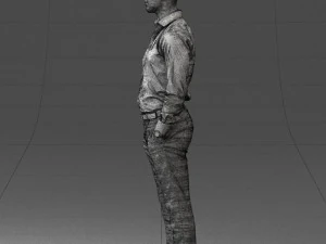 000241 Man in White Shirt and Formal Trousers 0116 3D Model