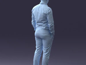 000242 Man in White Shirt and Blue Formal Trousers 0116 3dp 3D Print Model
