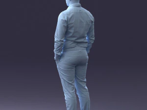 000242 Man in White Shirt and Blue Formal Trousers 0116 3dp 3D Print Model
