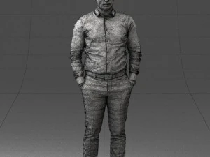 000242 Man in White Shirt and Blue Formal Trousers 0116 3dp 3D Print Model