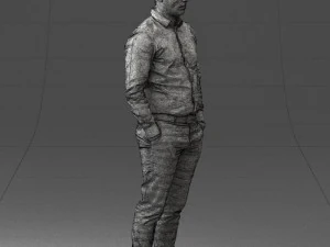 000242 Man in White Shirt and Blue Formal Trousers 0116 3dp 3D Print Model