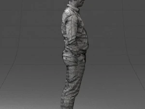 000242 Man in White Shirt and Blue Formal Trousers 0116 3dp 3D Print Model