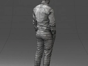000242 Man in White Shirt and Blue Formal Trousers 0116 3dp 3D Print Model