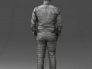 000242 Man in White Shirt and Blue Formal Trousers 0116 3dp 3D Print Model