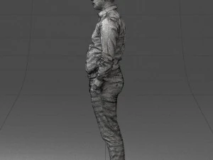 000242 Man in White Shirt and Blue Formal Trousers 0116 3dp 3D Print Model