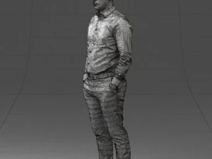 000242 Man in White Shirt and Blue Formal Trousers 0116 3dp 3D Print Model