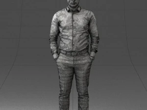 000242 Man in White Shirt and Blue Formal Trousers 0116 3dp 3D Print Model