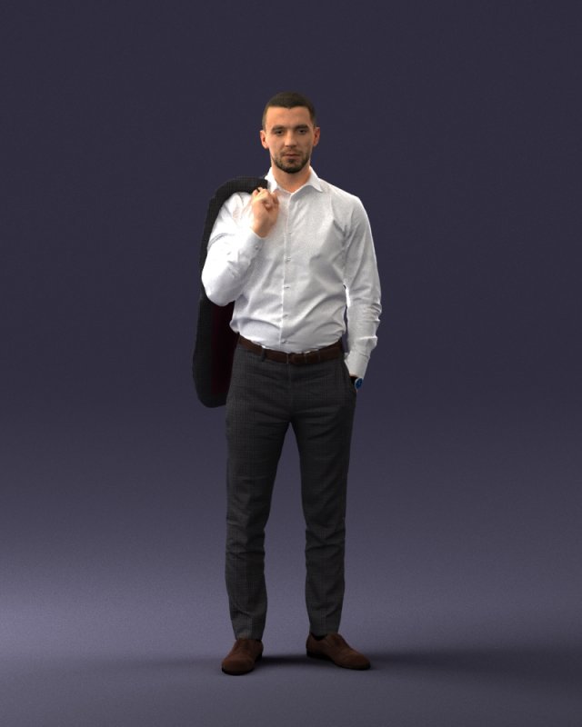 businessman holds jacket 0116-3 3D Model .c4d .max .obj .3ds .fbx .stl .blend 