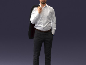 businessman holds jacket 0116-3 3d print ready 3D 打印模型