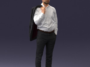 businessman holds jacket 0116-3 3d print ready 3D 打印模型