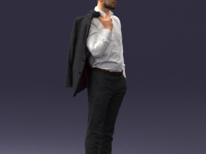 businessman holds jacket 0116-3 3d print ready 3D 打印模型