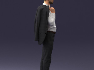 businessman holds jacket 0116-3 3d print ready 3D 打印模型