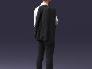 businessman holds jacket 0116-3 3d print ready 3D 打印模型