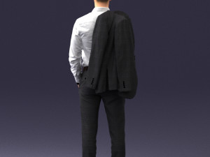 businessman holds jacket 0116-3 3d print ready 3D 打印模型