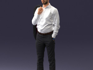 businessman holds jacket 0116-3 3d print ready 3D 打印模型