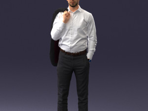 businessman holds jacket 0116-3 3d print ready 3D 打印模型