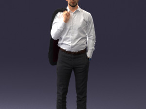 businessman holds jacket 0116-3 3d print ready 3D 打印模型