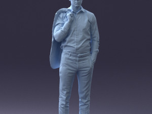 businessman holds jacket 0116-3 3d print ready 3D 打印模型