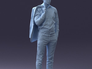 businessman holds jacket 0116-3 3d print ready 3D 打印模型