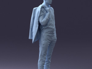 businessman holds jacket 0116-3 3d print ready 3D 打印模型