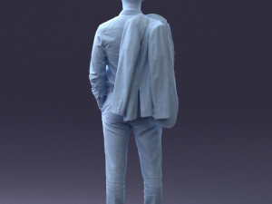 businessman holds jacket 0116-3 3d print ready 3D 打印模型