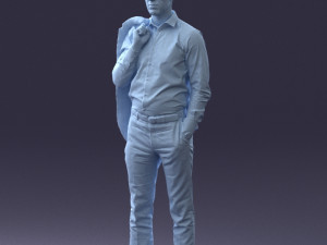 businessman holds jacket 0116-3 3d print ready 3D 打印模型