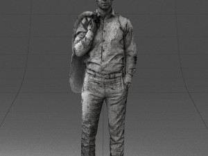 businessman holds jacket 0116-3 3d print ready 3D 打印模型