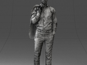 businessman holds jacket 0116-3 3d print ready 3D 打印模型