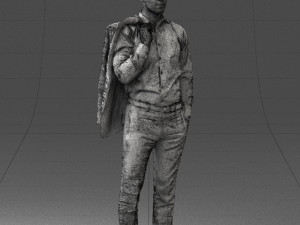 businessman holds jacket 0116-3 3d print ready 3D 打印模型