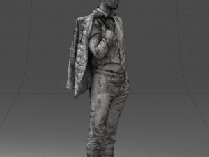 businessman holds jacket 0116-3 3d print ready 3D 打印模型