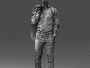businessman holds jacket 0116-3 3d print ready 3D 打印模型