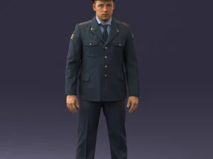 000244 Man in Police Uniform 0118 3D Model