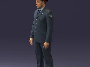 000244 Man in Police Uniform 0118 3D Model