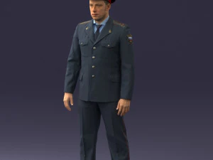 000244 Man in Police Uniform 0118 3D Model