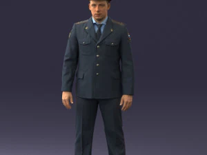 000244 Man in Police Uniform 0118 3D Model