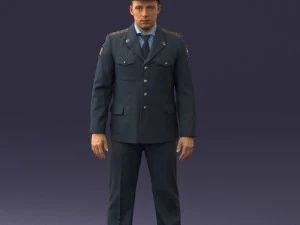 000244 Man in Police Uniform 0118 3dp 3D Print Model