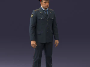 000244 Man in Police Uniform 0118 3dp 3D Print Model