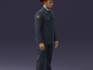 000244 Man in Police Uniform 0118 3dp 3D Print Model