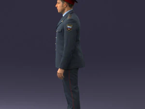 000244 Man in Police Uniform 0118 3dp 3D Print Model