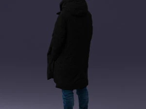 000245 Man in Winter Clothing with Red Hat and Scarf 0118 3D Model