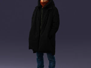 000245 Man in Winter Clothing with Red Hat and Scarf 0118 3D Model