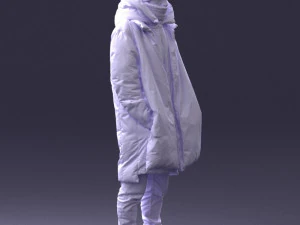 000245 Man in Winter Clothing with Red Hat and Scarf 0118 3D Model