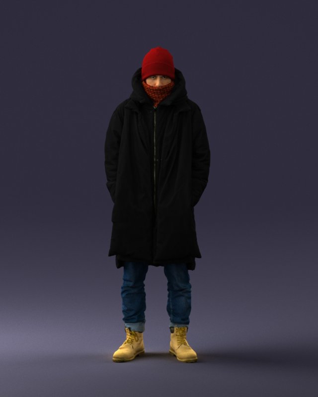 man in winter clothes 0118-f2 Modello di stampa 3D .c4d .max .obj .3ds .fbx .stl .blend