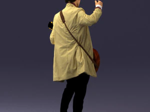 000246 Man with Guitar Realistic Musician Character 0118 3D Model